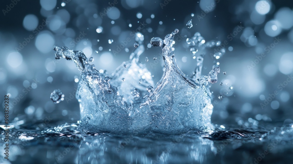 Water Droplet Splashing and Creating a Crown-Shaped Form Water Droplet Splashing and Creating a Crown-Shaped Form