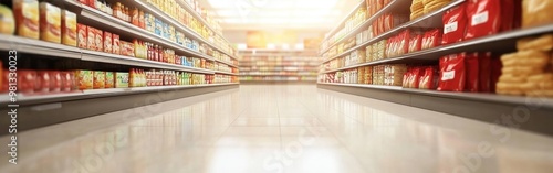 Wallpaper Mural Colorful shelves stocked with various products create a dynamic shopping atmosphere Torontodigital.ca