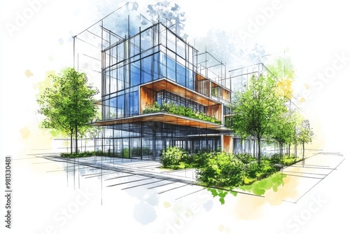 Sustainable Living: A Modern Architectural Vision forGreener Future and Harmony
