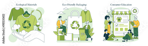 Eco Friendly Fashion. Flat Vector Illustration