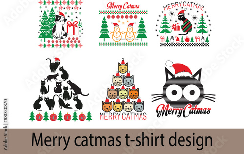 Merry catmas christmas t-shirt design Graphic Vector 
Template,Merry christmas t-shirt design Graphic Vector Template,
 photo