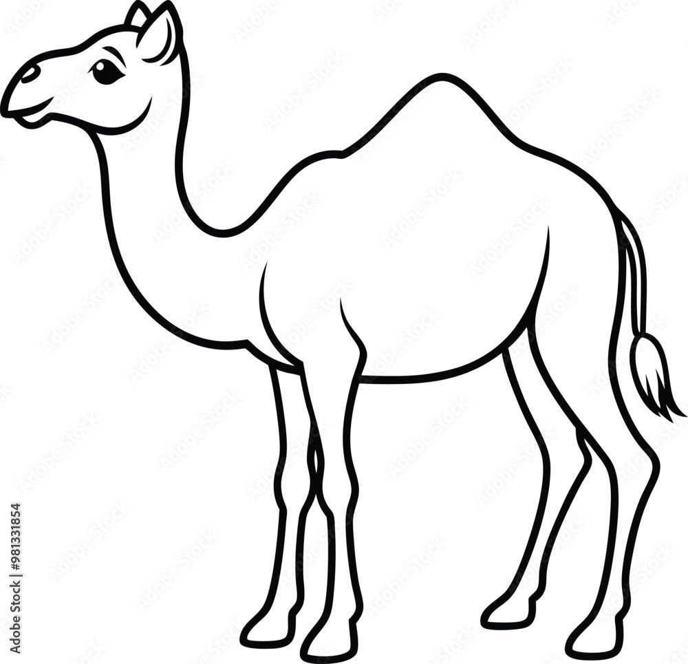 Unique camel logo icon line art vector illustration featuring a bold and creative outline Unique camel logo icon line art vector illustration featuring a bold and creative outline
