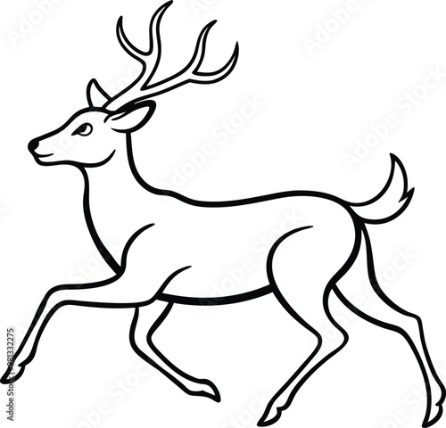 Creative deer logo icon line art vector illustration for artistic and wildlife designs photo