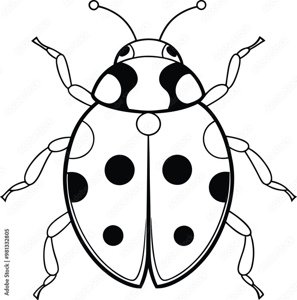 Ladybug logo icon line art vector illustration of a small winged insect ideal for wildlife-inspired logos Ladybug logo icon line art vector illustration of a small winged insect ideal for wildlife-inspired logos