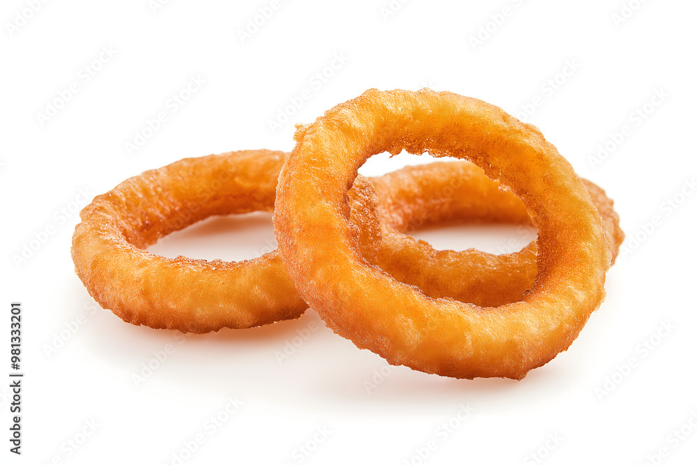 Onion Rings on White Background Onion Rings on White Background