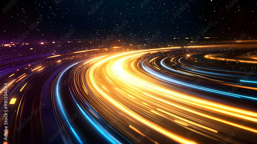 Light Trails in a Cosmic Dance, A Symphony of Color and Motion Light Trails in a Cosmic Dance, A Symphony of Color and Motion