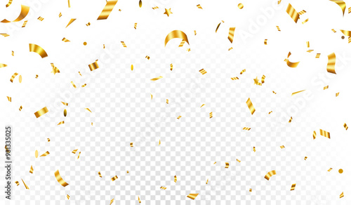 Abstract gold confetti party celebration banner background template, Great for a birthday party or an event celebration invitation or decor. confetti,