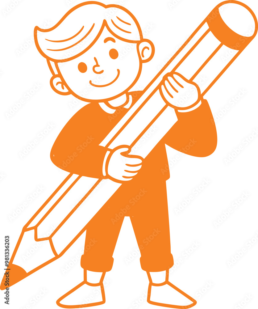 young man playing drawing and writing using a large pen young man playing drawing and writing using a large pen