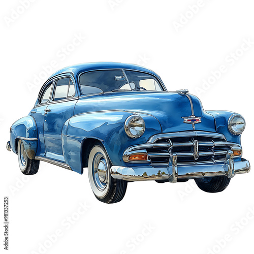 Classic blue vintage car showcasing timeless design and retro charm, perfect for automotive enthusiasts and nostalgia lovers.