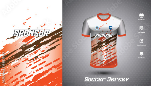 Soccer jersey design for sublimation or sports tshirt design for cricket football
