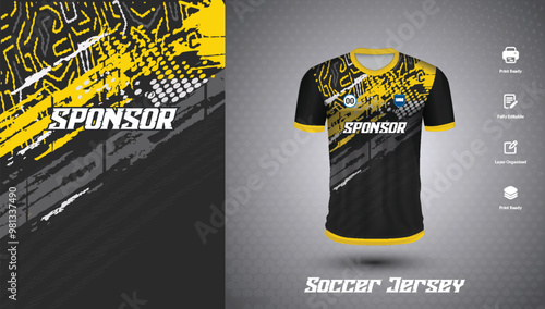 Soccer jersey design for sublimation or sports tshirt design for cricket football
