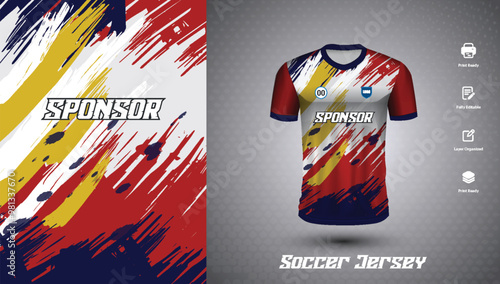 Soccer jersey design for sublimation or sports tshirt design for cricket football
