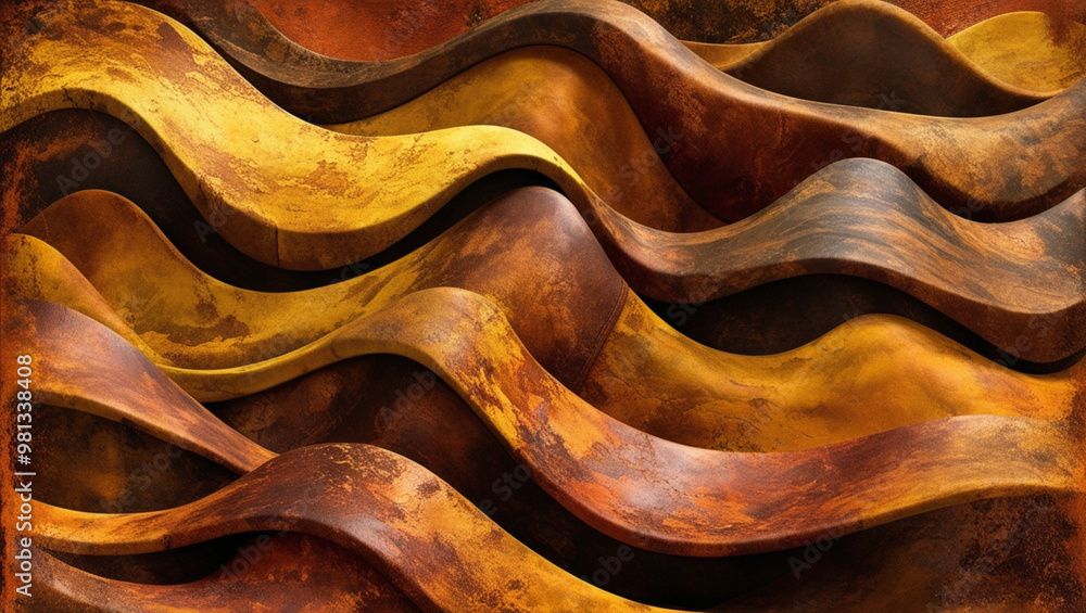 Vibrant abstract background evoking the rhythmic movement of waves, predominantly featuring earthy brown shades with undertones of sienna and umber, generative ai Vibrant abstract background evoking the rhythmic movement of waves, predominantly featuring earthy brown shades with undertones of sienna and umber, generative ai