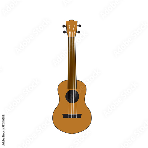 Ukulele brown vector icon