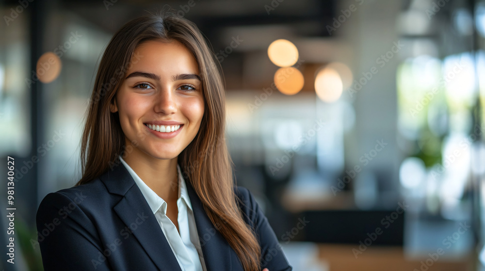Young businesswoman leading her team to success in technology startup, exuding confidence in modern office environment Young businesswoman leading her team to success in technology startup, exuding confidence in modern office environment