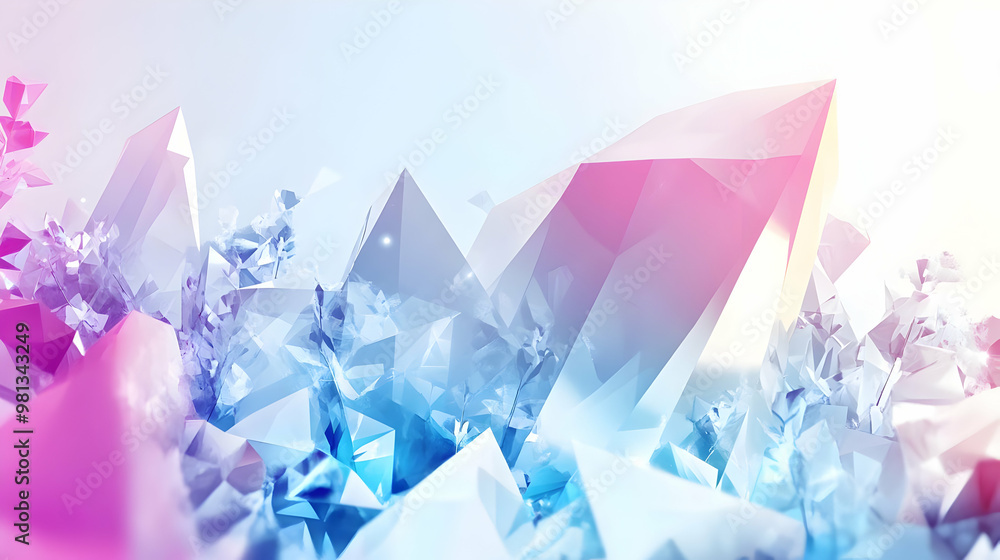 Abstract Crystal Mountains: A Colorful Geometric Landscape Abstract Crystal Mountains: A Colorful Geometric Landscape