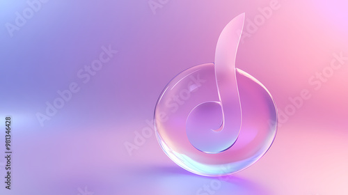 A music mote icon. Frosted Glass. Illustration photo