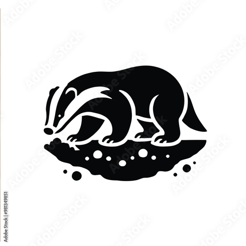 Badger Digging Silhouette