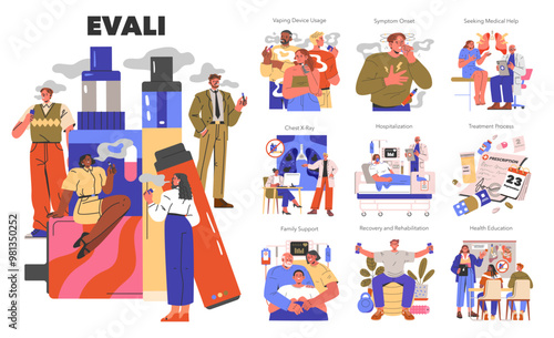 EVALI. Flat Vector Illustration