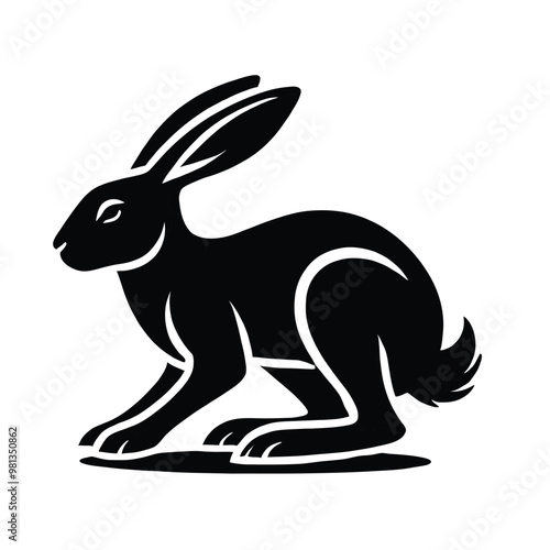 Rabbit Silhouette in Crouch