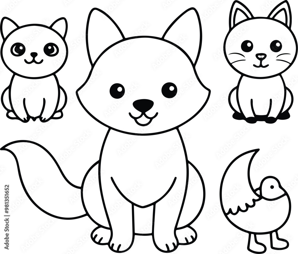Naklejka premium set of cartoon cats