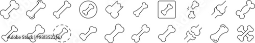 Bones Outline Simple Linear Image Collection. Editable Stroke. Suitable for Web Sites, Books, Cards, Apps