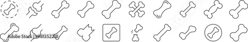 Bones Set of Thin Icons. Editable Stroke. Suitable for Web Sites, Books, Cards, Apps