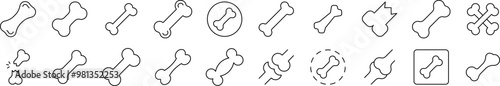 Bones Related Line Icons for Web Sites, Books, Cards, Apps. Editable Stroke. Suitable for Web Sites, Books, Cards, Apps