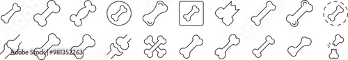 Bones Pack of Thin Icons. Editable Stroke. Suitable for Web Sites, Books, Cards, Apps