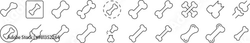 Bones Collection of Thin Icons. Editable Stroke. Suitable for Web Sites, Books, Cards, Apps