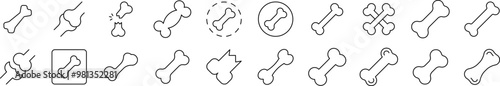 Bones Bundle of Thin Icons. Editable Stroke. Suitable for Web Sites, Books, Cards, Apps