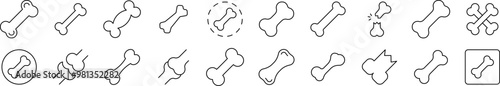 Bones Simple Isolated Line Icons Collection. Editable Stroke. Suitable for Web Sites, Books, Cards, Apps