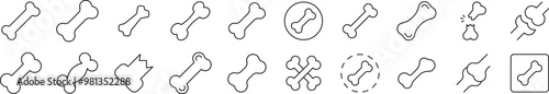 Bones Related Icon Set. Editable Stroke. Suitable for Web Sites, Books, Cards, Apps