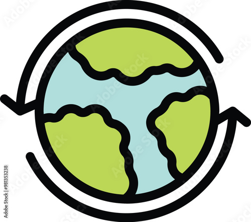 Circular economy is shown with arrows rotating around the earth to illustrate recycling and environmental sustainability