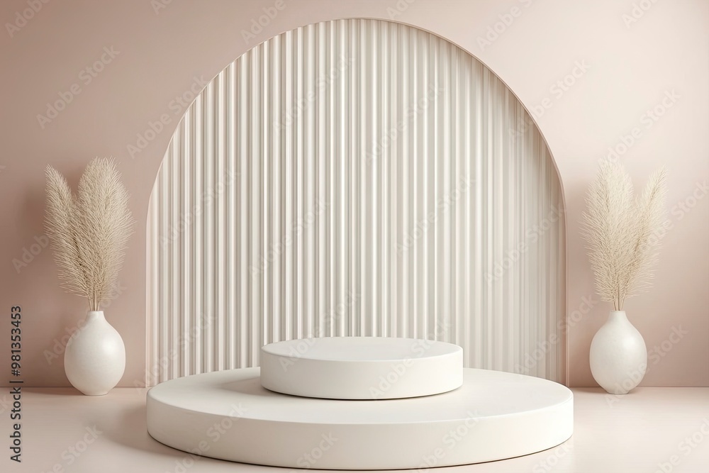 Empty mockup product display 3d podium background for beauty or cosmetic products .generative ai Empty mockup product display 3d podium background for beauty or cosmetic products .generative ai