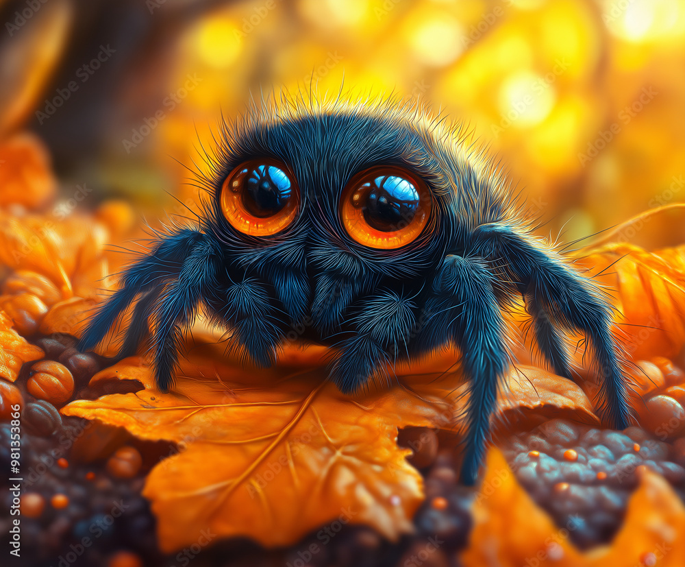 cute little black spider , halloween illustration cute little black spider , halloween illustration