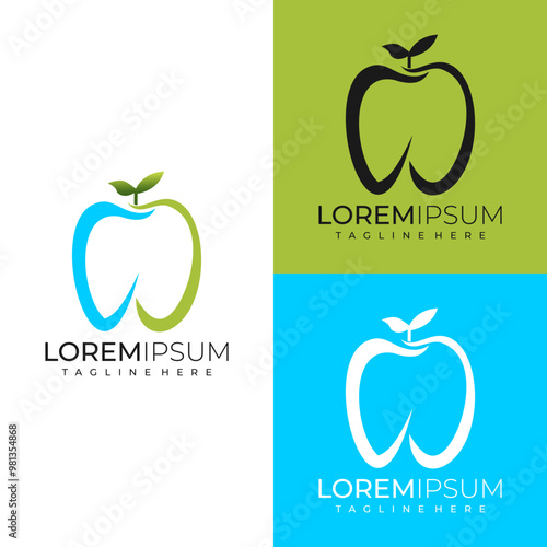 tooth logo combination with apple and letter cd