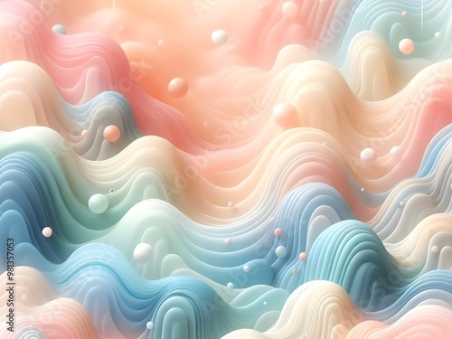 Water wave or cloud, rainbow color, background image, Art abstract artistic soft cloud and sky with pastel color.