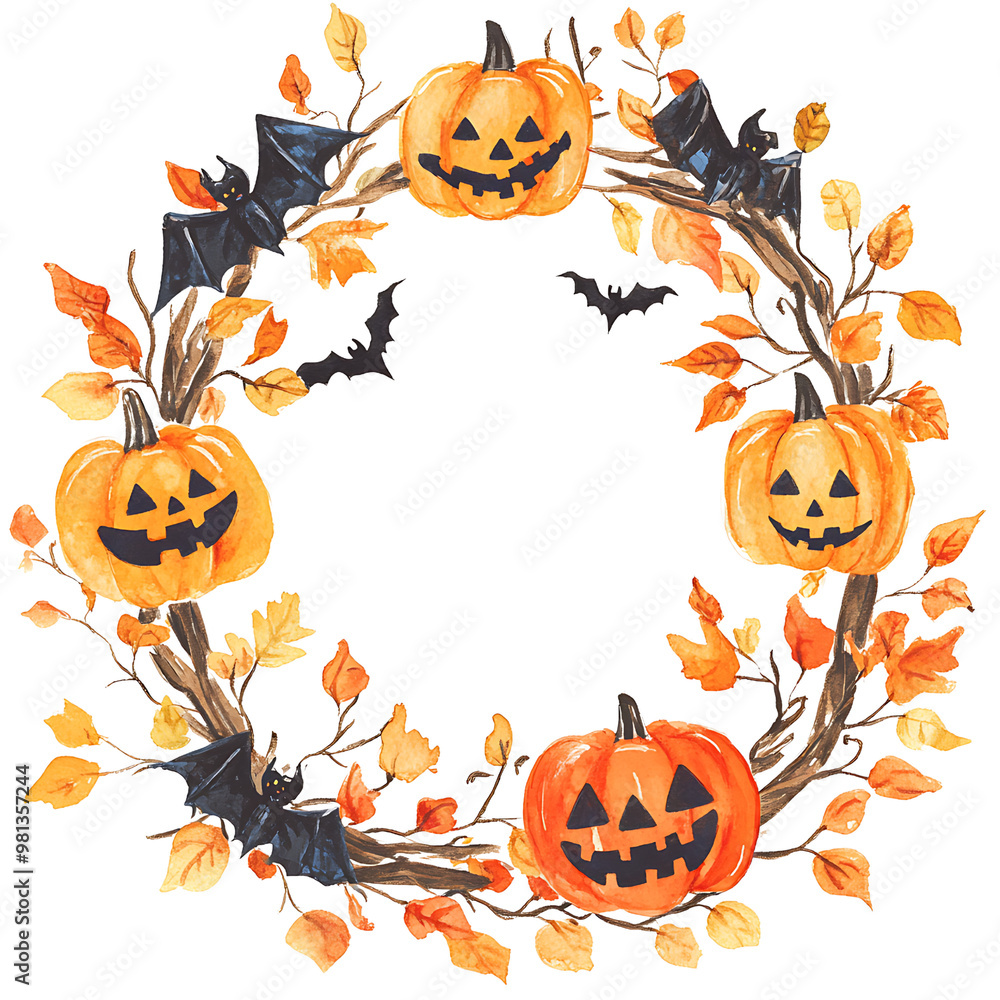 Halloween Pumpkin Wreath Halloween Pumpkin Wreath