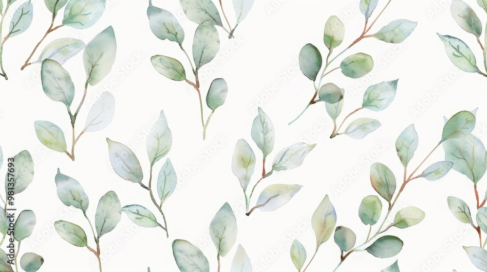 Watercolor tree branches drawing pattern Watercolor tree branches drawing pattern