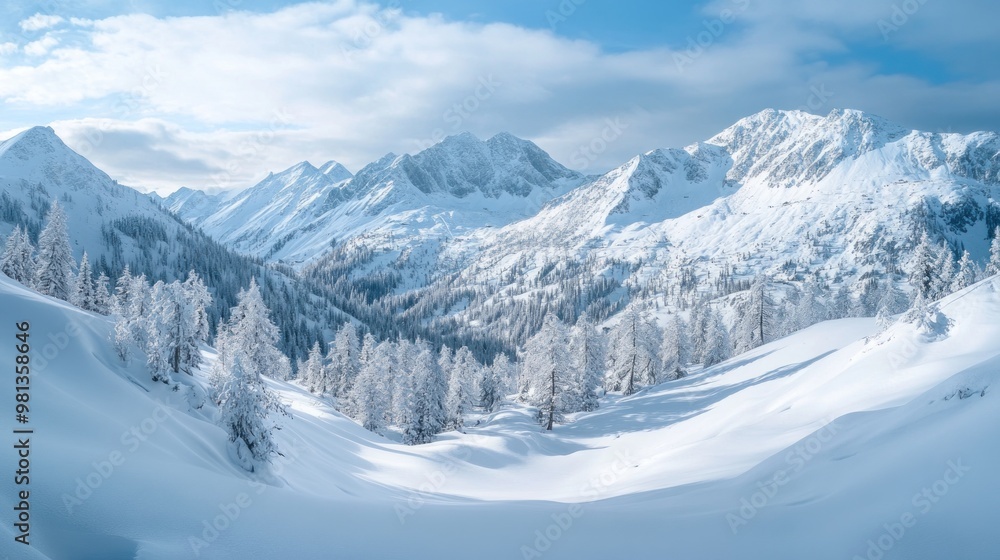 Snowy Mountain Landscape in Winter Snowy Mountain Landscape in Winter
