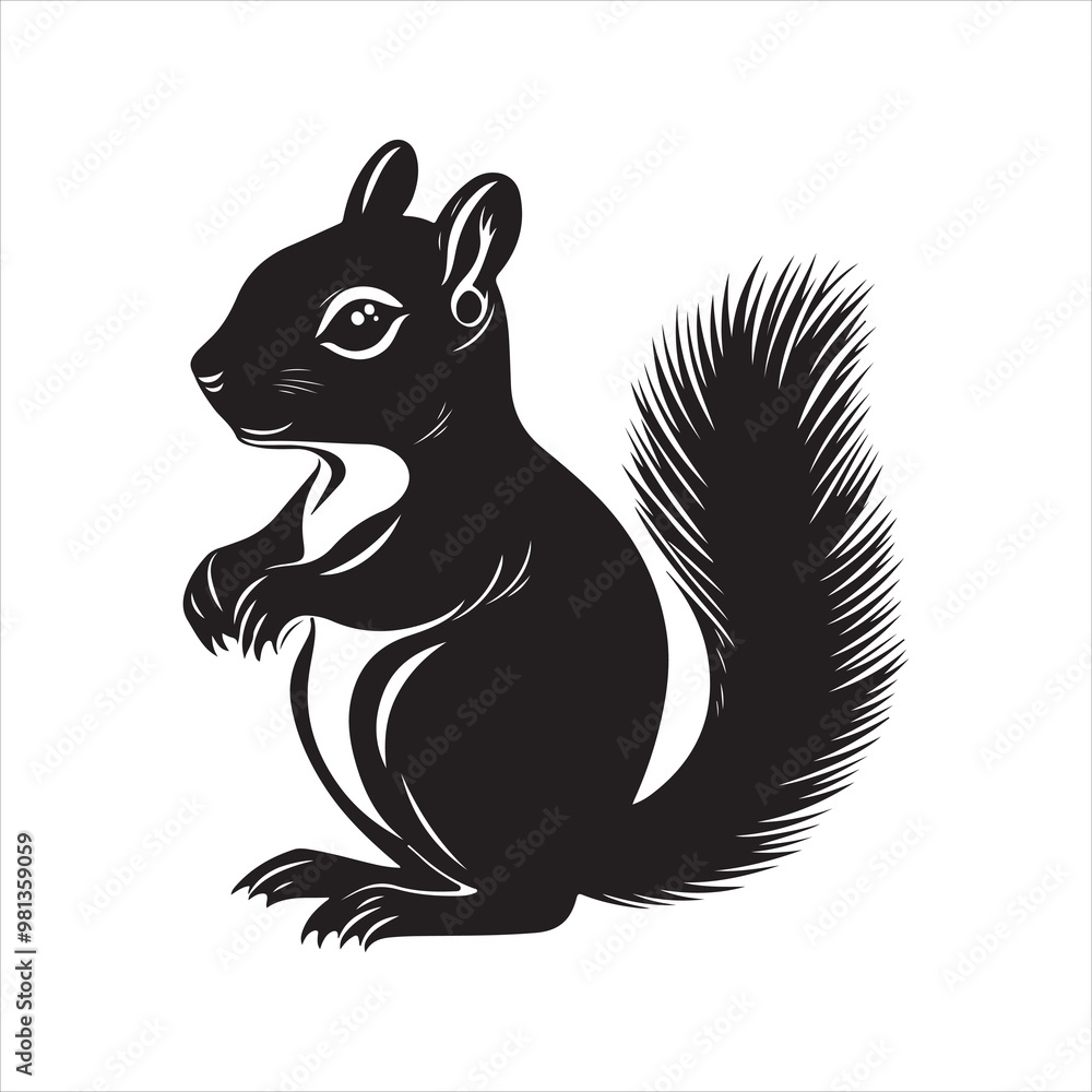 vector of black silhouette of squirrel
vector of black silhouette of squirrel
