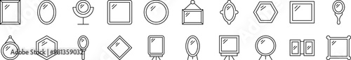 Mirror Bundle of Thin Icons. Editable Stroke. Suitable for Web Sites, Books, Cards, Apps