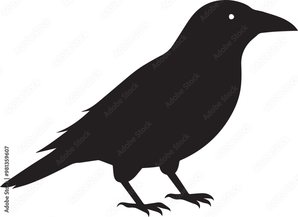 crow silhouette vector illustration. crow silhouette vector illustration.