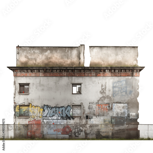 old abandoned wall transparent background photo