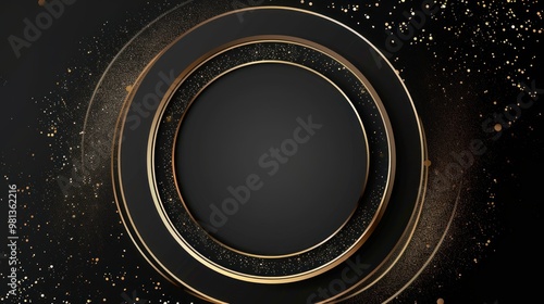 Golden Grid Abstract Black Geometric Wallpaper