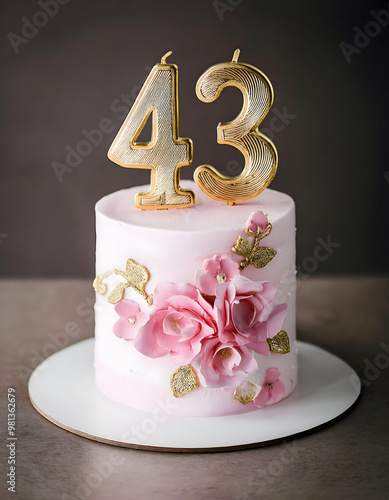 43th birthday cake  photo