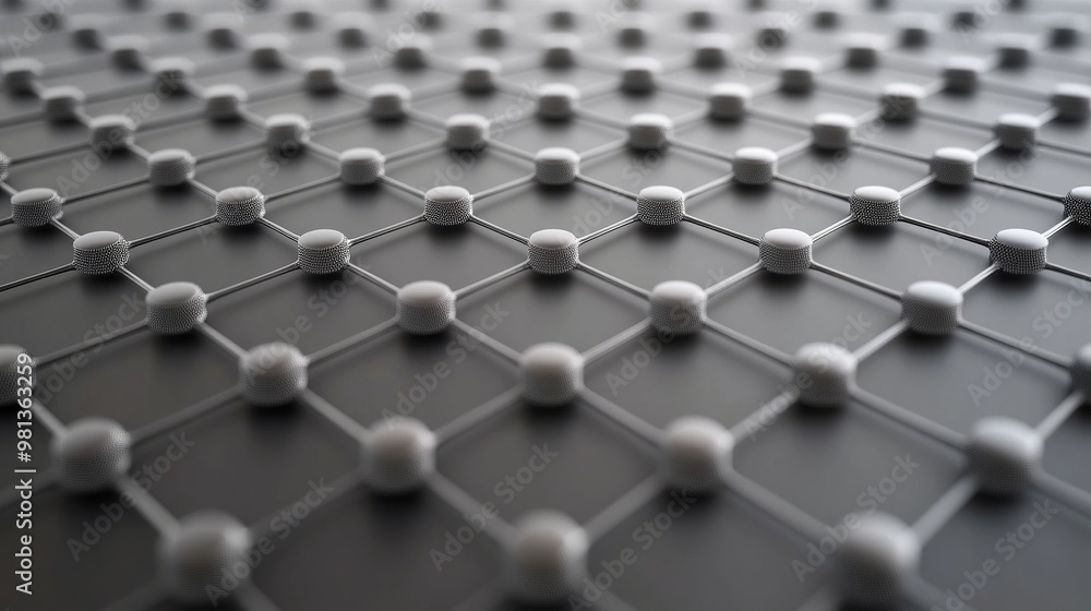 Fototapeta premium Graphene, a remarkable material with a hexagonal molecular structure, offers exceptional transparency and versatile applications