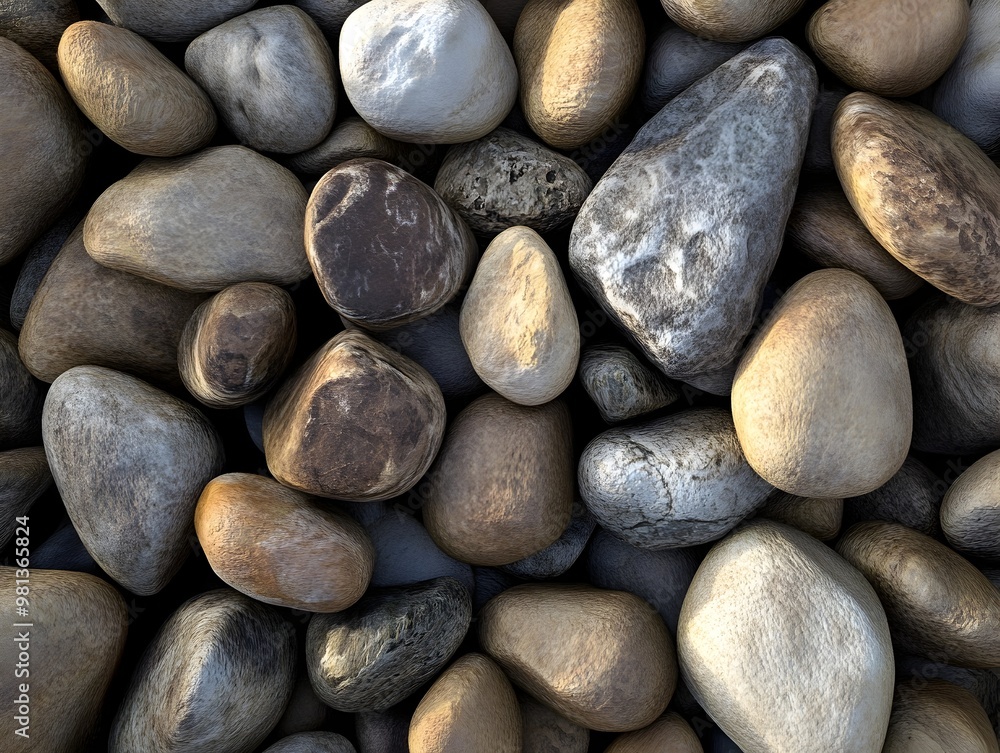 Diverse Pebbles and Stones Forming an Abstract Texture Background Diverse Pebbles and Stones Forming an Abstract Texture Background