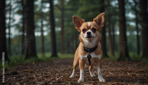 Charming Chihuahua in Forest Setting